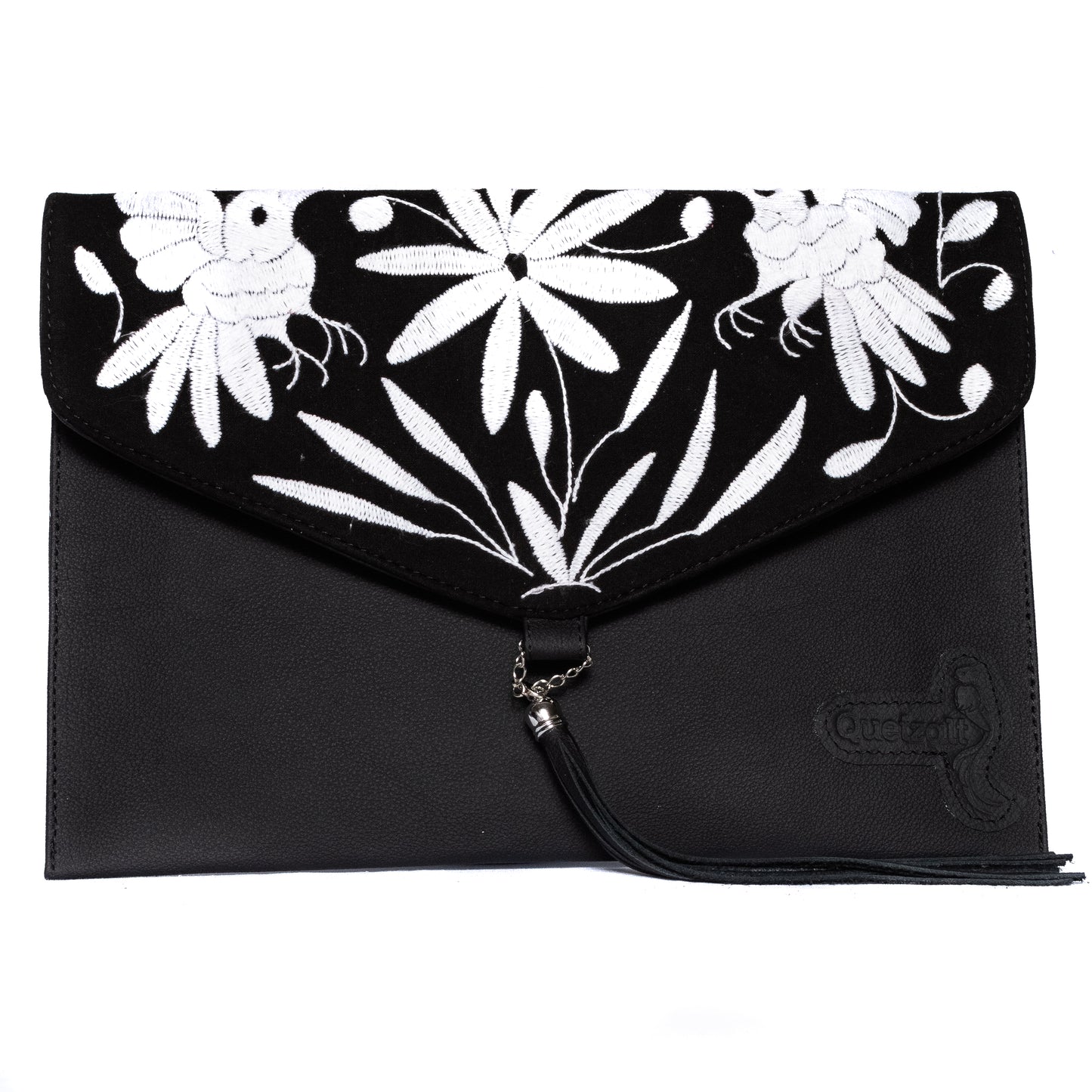 Carteron Artesanal en piel con bordados de Tenango