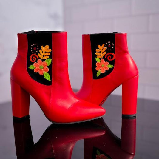 Botines Juchitan Rojo